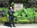 Police Commissioner Kelly at Madison Park, wearing rose-colored sunglasses.