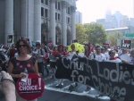 Church Ladies for Choice as we leave the Brooklyn Bridge in Manhattan