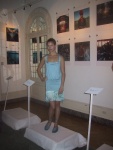 "Arctic summer dress" by A&iuml;a J&uuml;des, with her photos in the background